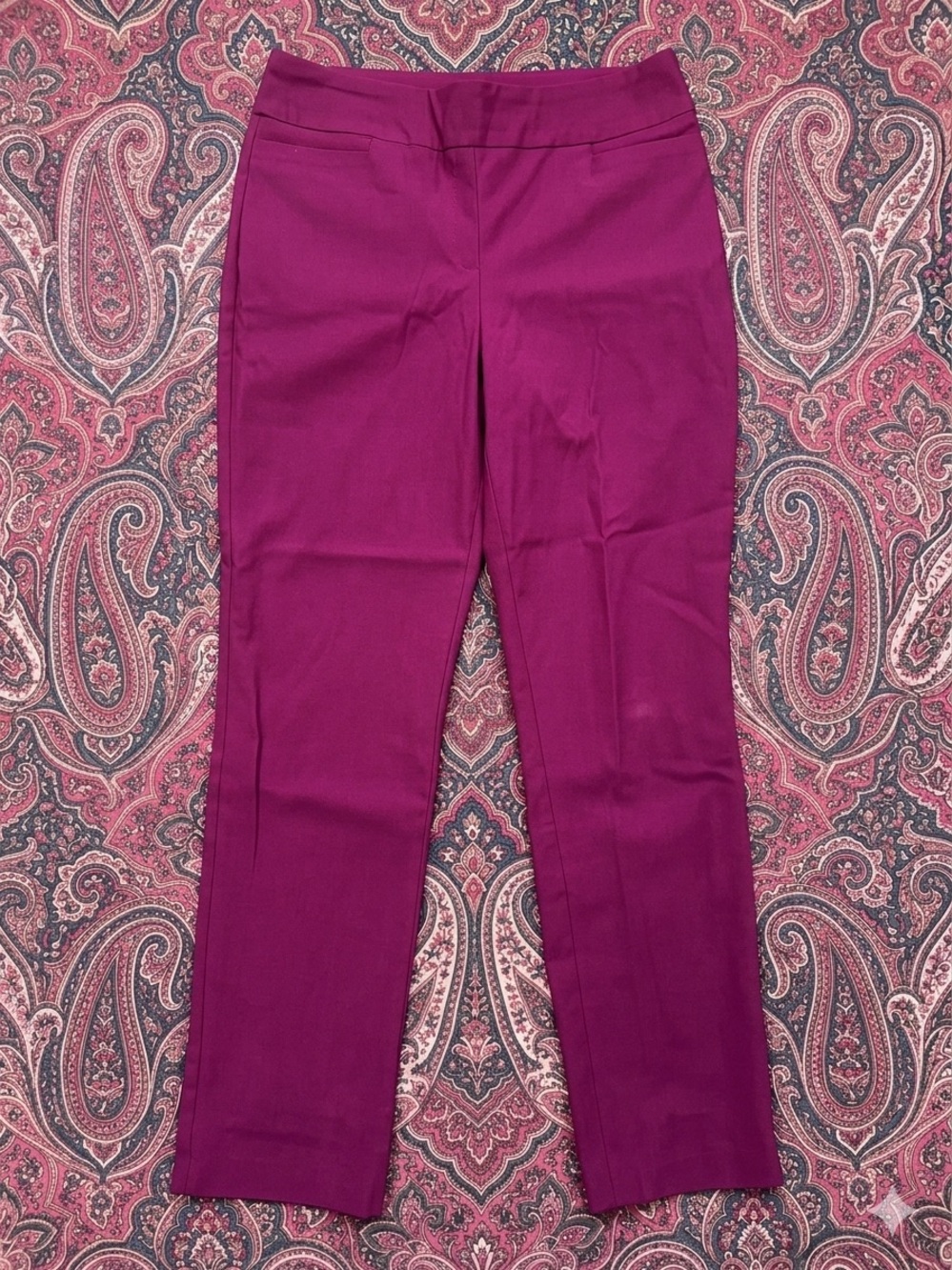 Kim Rogers Slim Ankle Pants - Berry